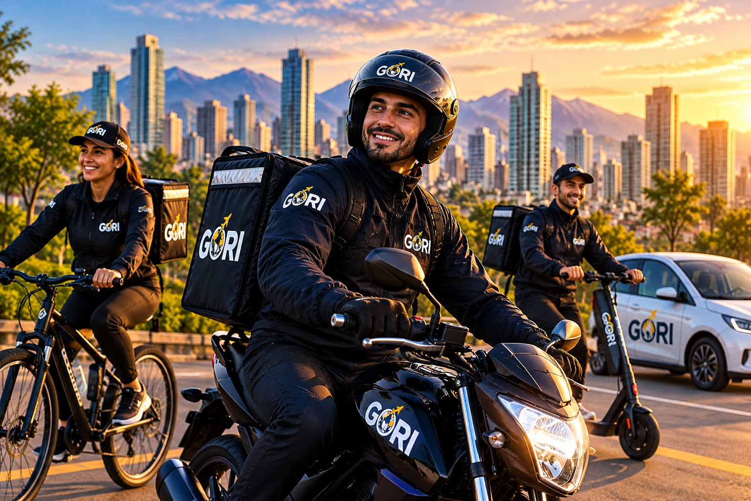 Domiciliario GORI en motocicleta